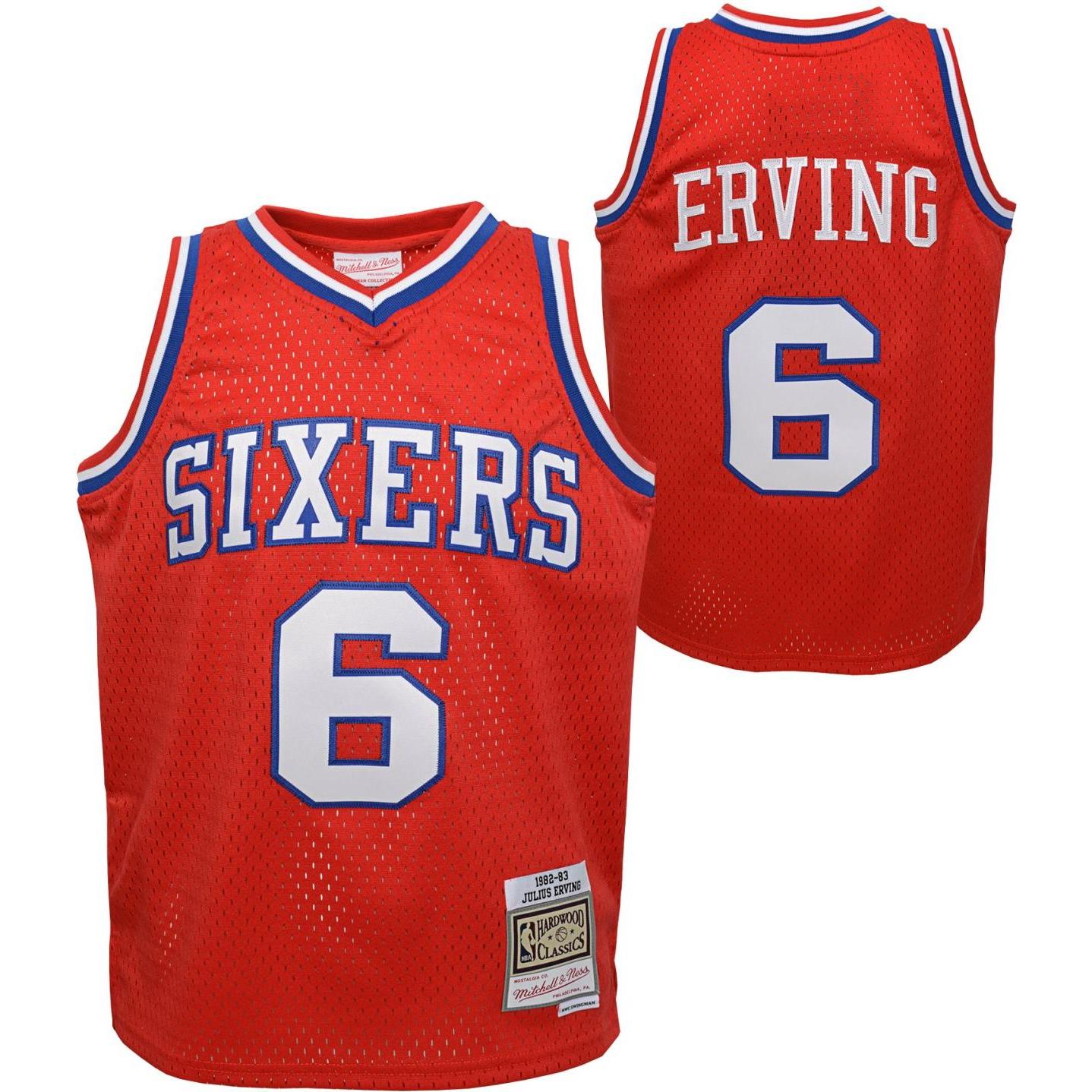 Thumbnail - Mitchell & Ness, Jungen, Shirt, Swingman Kinder Jersey Philadelphia 76ers Julius Erving US18, Orange, (18, 19, 20)