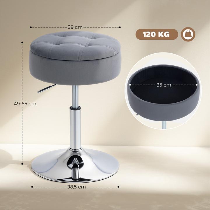 Actual product image Homcom Barhocker Polyester, Stahl Grau