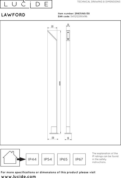 Produktbild Lucide Lawford (750 lm, IP54)