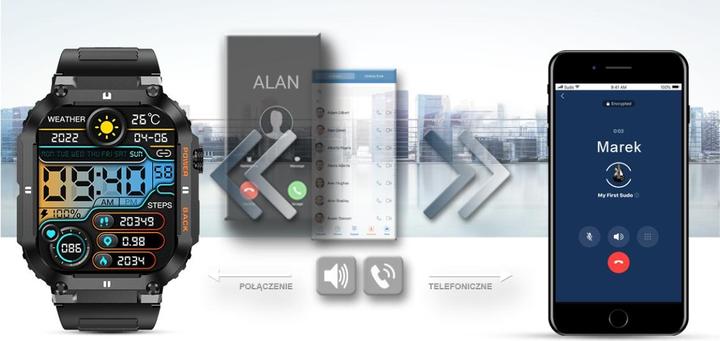 Actual product image Gravity SMARTWATCH MĘSKI GT6-1 - WYKONYWANIE POŁĄCZEŃ, MONITOR SNU (sg020a)