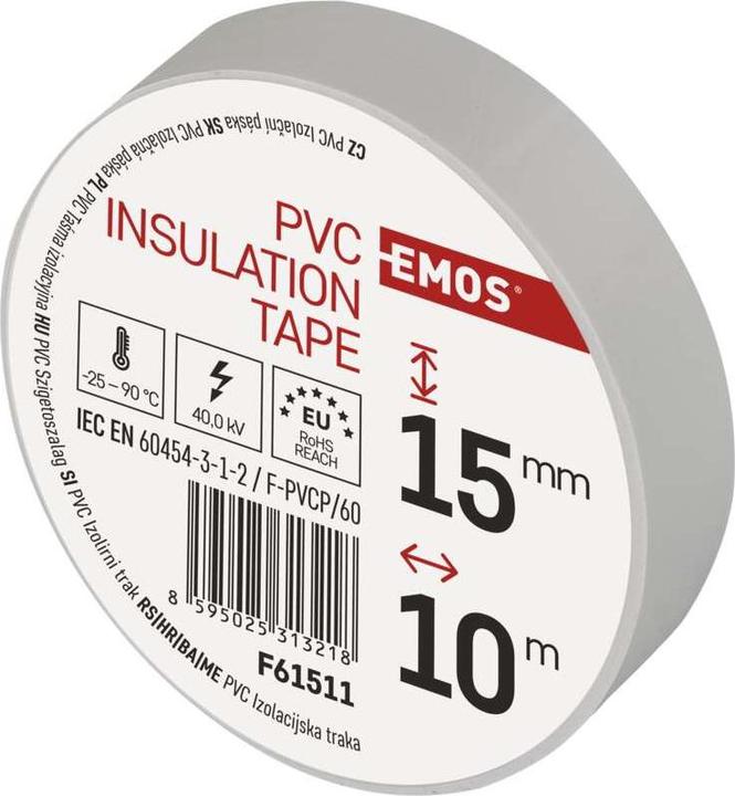 Image du produit Emos Ruban isolant PVC 15mm/10m Blanc, 10 pcs. (15 mm)