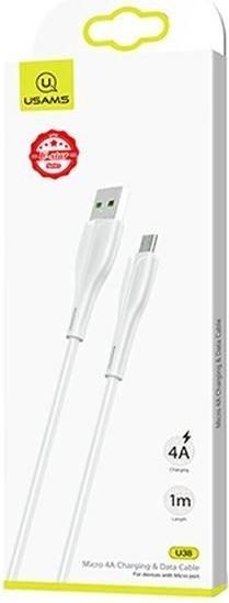 Image du produit Usams Câble U38 microUSB 4A Fast Charge for OPPO 1m biały/white SJ375USB02 (US-SJ375) (1 m)