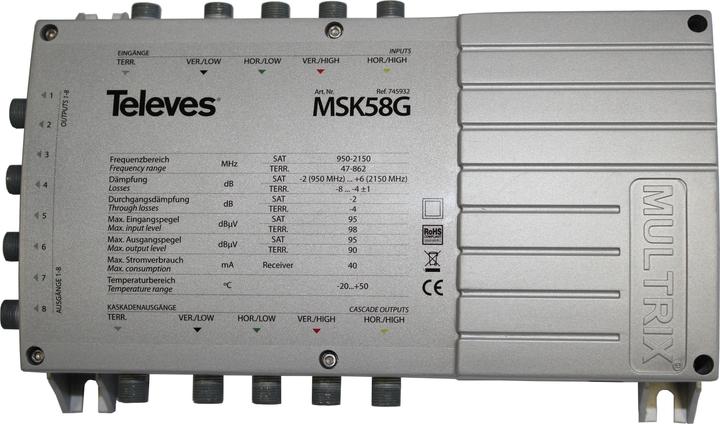 Produktbild Televes Multischaltererweiterung 8 Teilnehmer MSK58G