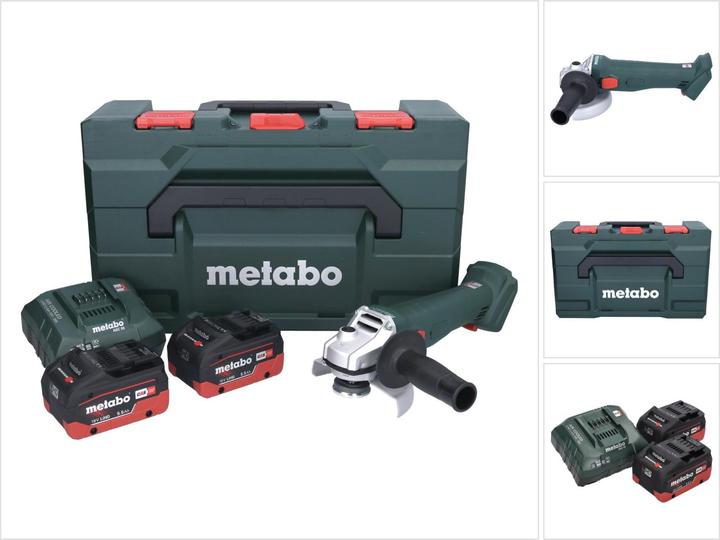 Actual product image Metabo W 18 7-125 Battery angle grinder 18 V 125 mm + 2x battery 5.5 Ah + charger + metaBOX (125 mm)