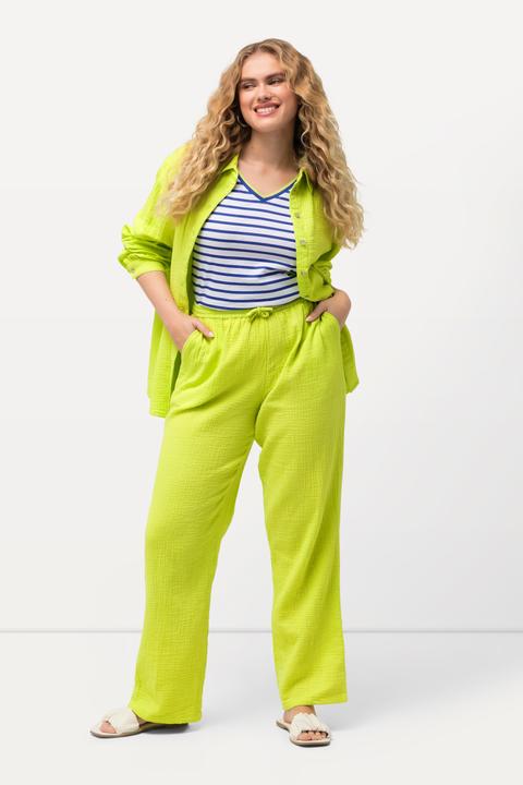 Produktbild Ulla Popken Musselin-Schlupfhose Rose, weites Bein, Elastikbund (50, 52)