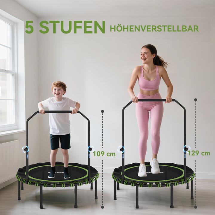 Actual product image SportNow Fitness Trampolin Stahl, Kunststoff Schwarz+Grün (122 cm)