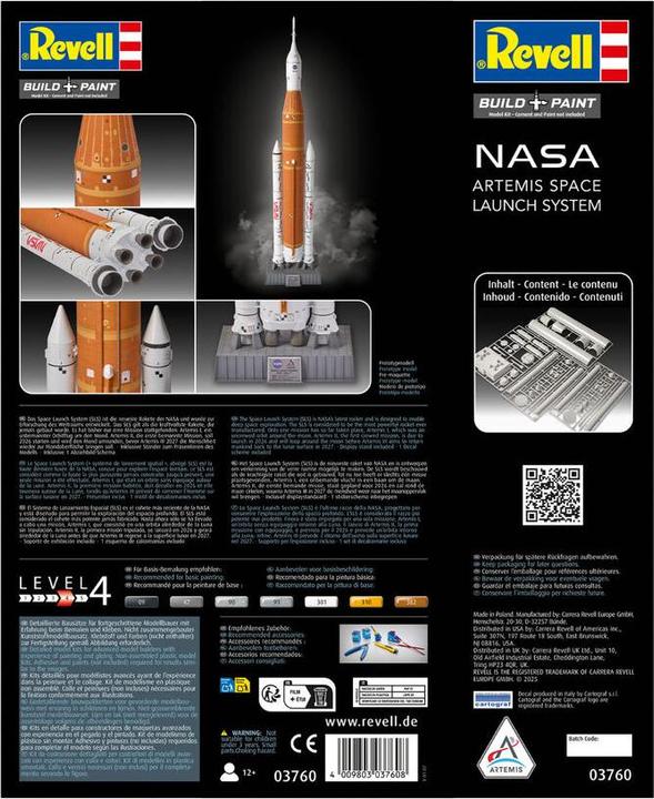 Actual product image Revell NASA Artemis Space Launch System (SLS)