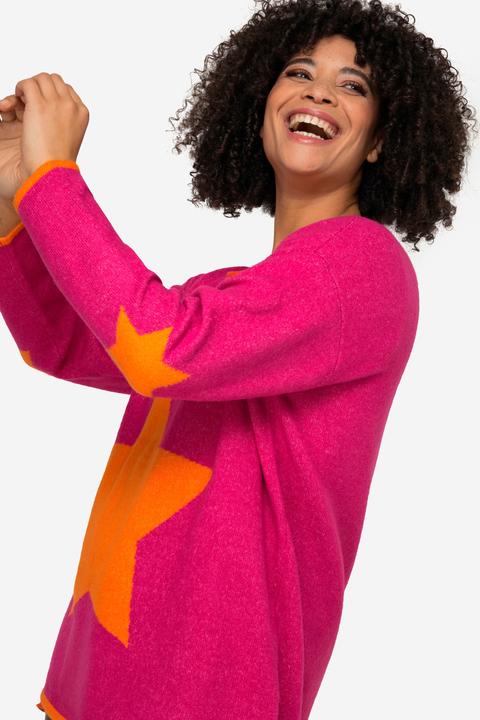 Produktbild Angel of Style Pullover, oversized, Sterne, V-Ausschnitt, Langarm (54)