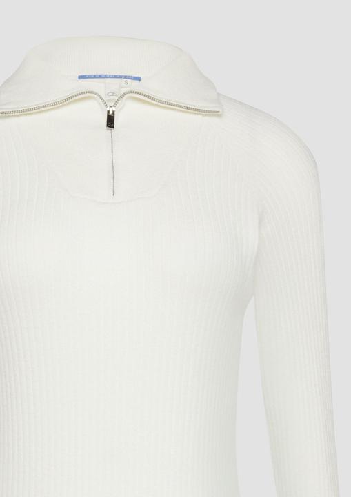 Produktbild s.Oliver Strickpullover Schmaler Pullover mit Troyer-Kragen (L)