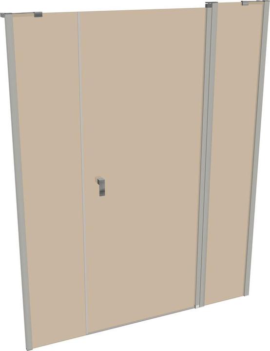 Actual product image Hüppe Design pure 4-corner swing door with fixed segment and side panel in niche, width:160cm height:200cm (211 cm, 160 cm, 200 cm)