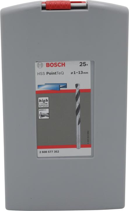 Produktbild Bosch Professional Zubehör HSS-Spiralbohrer-Set PointTeQ, 25-tlg., ProBox, 1–13 mm (1 mm, 1.5 mm, 2 mm, 2.5 mm, 3 mm, 3.5 mm, 4 mm, 4.5 mm, 5 mm, 5.5 mm, 6 mm, 6.5 mm, 7 mm, 7.5 mm, 8 mm, 8.5 mm, 9 mm, 9.5 mm, 10 mm, 10.5 mm, 11 mm, 11.5 mm, 12 mm, 12.5 mm, 13 mm)