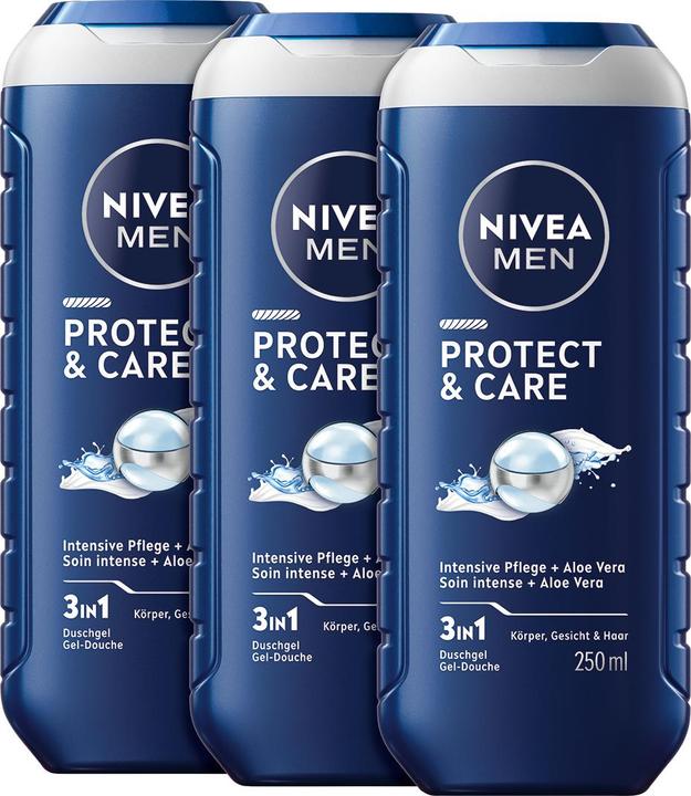 NIVEA MEN Pflegedusche Protect & Care Trio (750 ml)