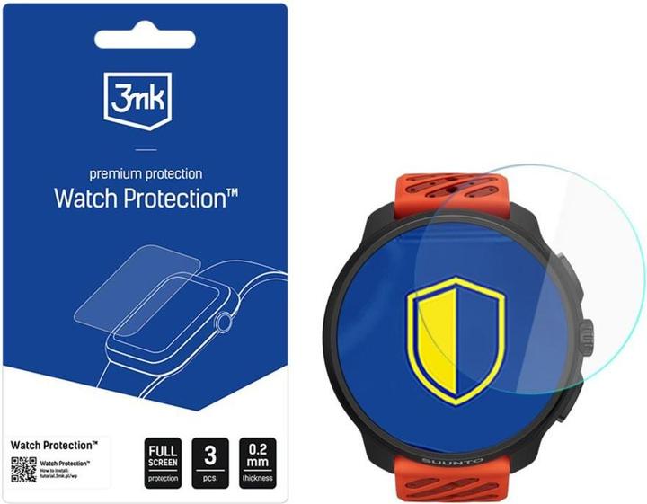 3MK Watch Protection FlexibleGlass Hybridglas für das Display der Suunto Race 2 Smartwatch
