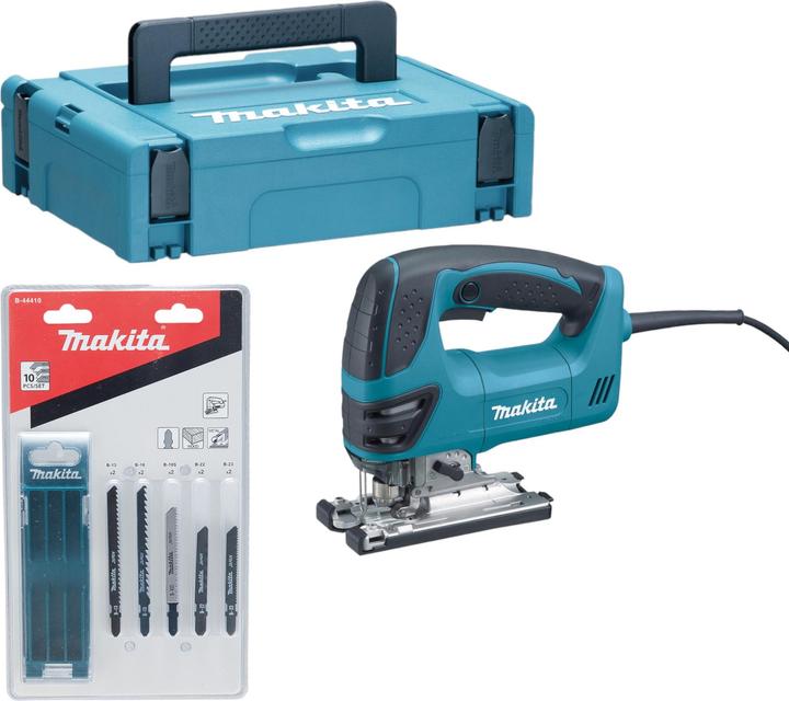 Produktbild Makita 4350 FCTJ Pendelhub Stichsäge 720 Watt 135 mm + 10 tlg. Stichsägeblatt Set + Makpac