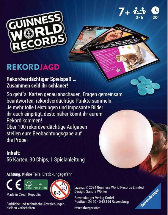 Immagine prodotto Ravensburger 22889 - Guinness World Records: caccia al record - il gioco a quiz e a memoria pieno di (Tedesco)