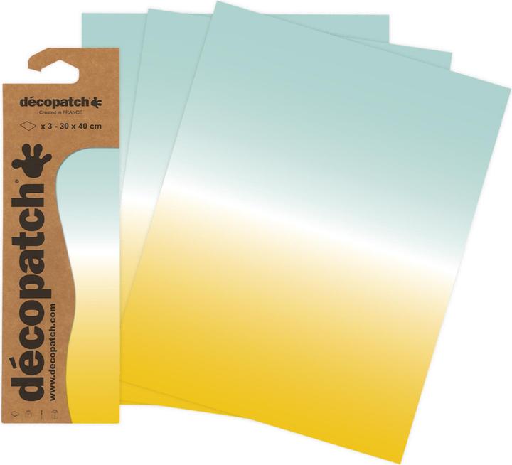 Actual product image Décopatch Colour gradient" paper, 3 pieces (30 x 40 cm)