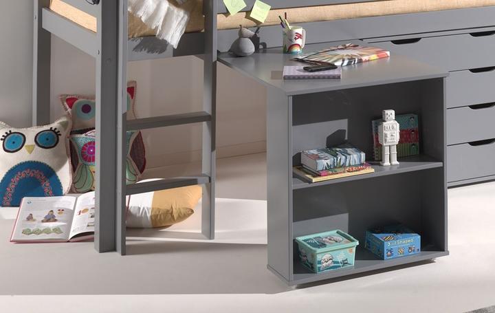 Image du produit Vipack Pino Bureau/Lit Mezzanine Gris