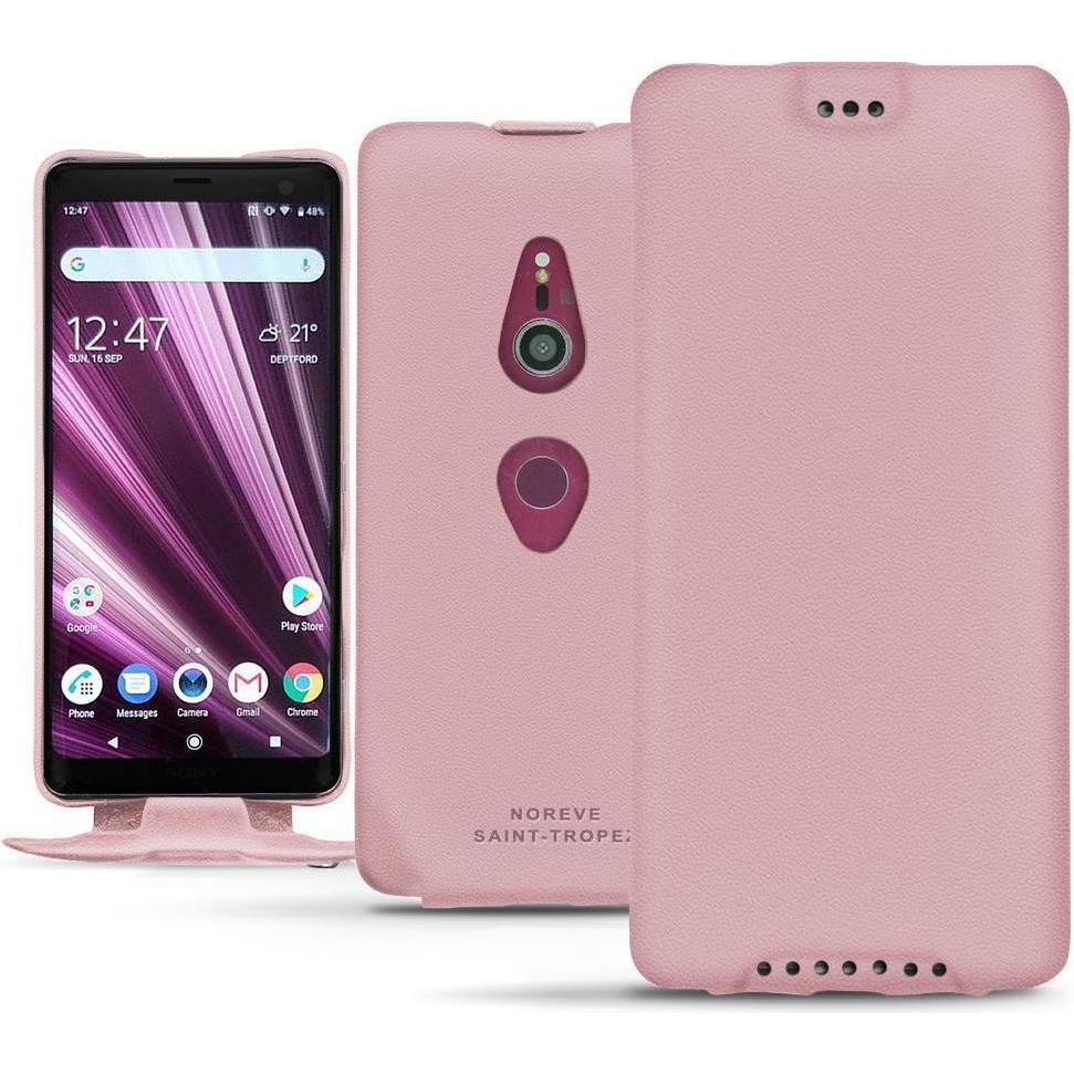 Noreve Lederschutzhülle vertikal (Sony Xperia XZ3), Smartphone Hülle, Rosa
