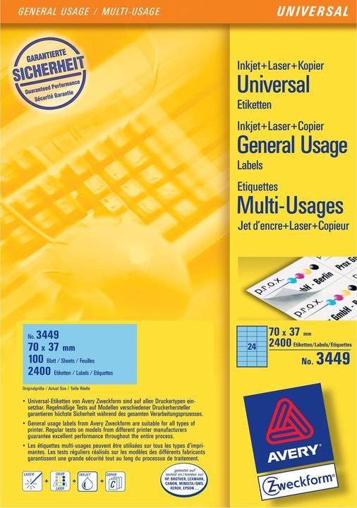 Image du produit Avery Étiquettes en couleur