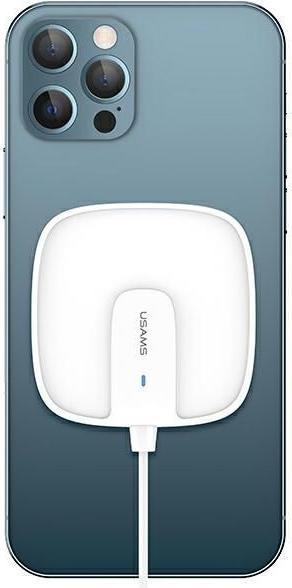 Usams CD-159 wireless magnetic charger 15W, White (15 W)
