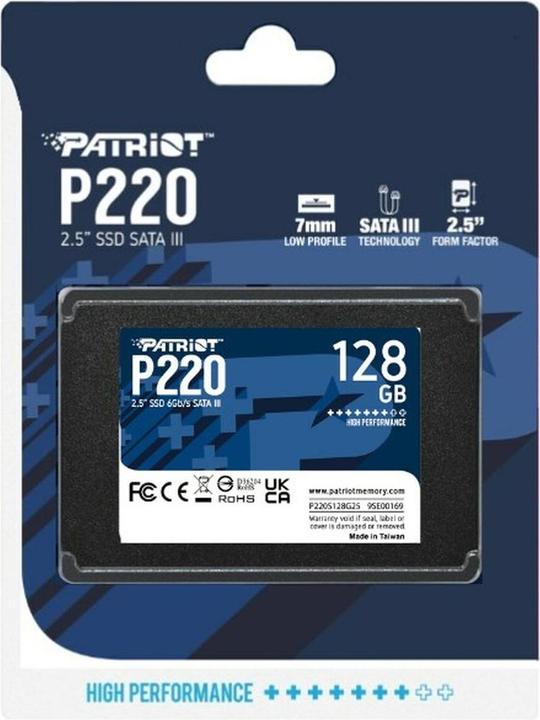 Image du produit Patriot SSD 128GB 2,5" P220 SATA3 550/480 (128 Go, 2.5")