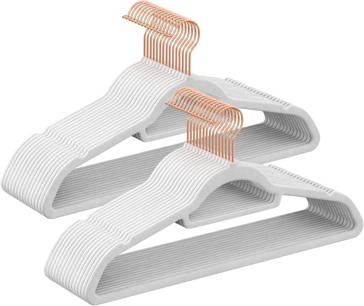Songmics Kleiderbügel Samt 30er Set Weiss (30 x)