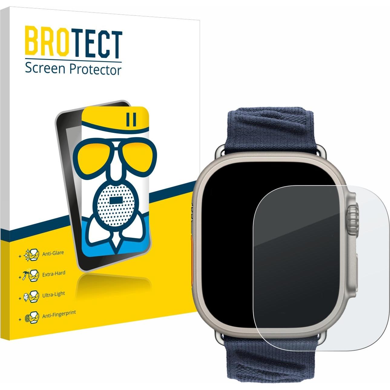 BROTECT Schutzglas Schutzfolie Glas Folie Displayschutz matt, Smartwatch Schutzfolie, Grau