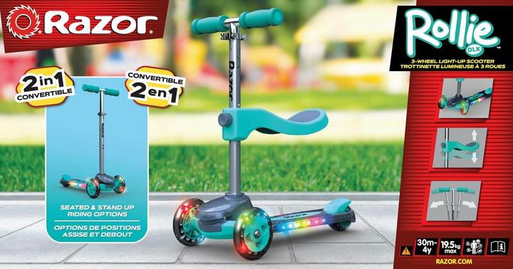 Actual product image Razor Rollie DLX 2-in-1 Convertible, light up deck - Teal - (20073645)