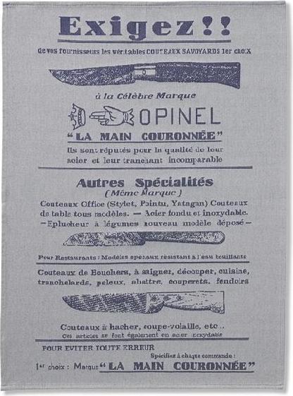 Opinel 001864 Unisex keukenhanddoek jacquard motief licht 50 x 70 cm (50 x 70 cm)