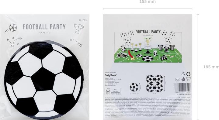 Produktbild Partydeco Fussball (20 x, 13.5 x 13.5 cm)