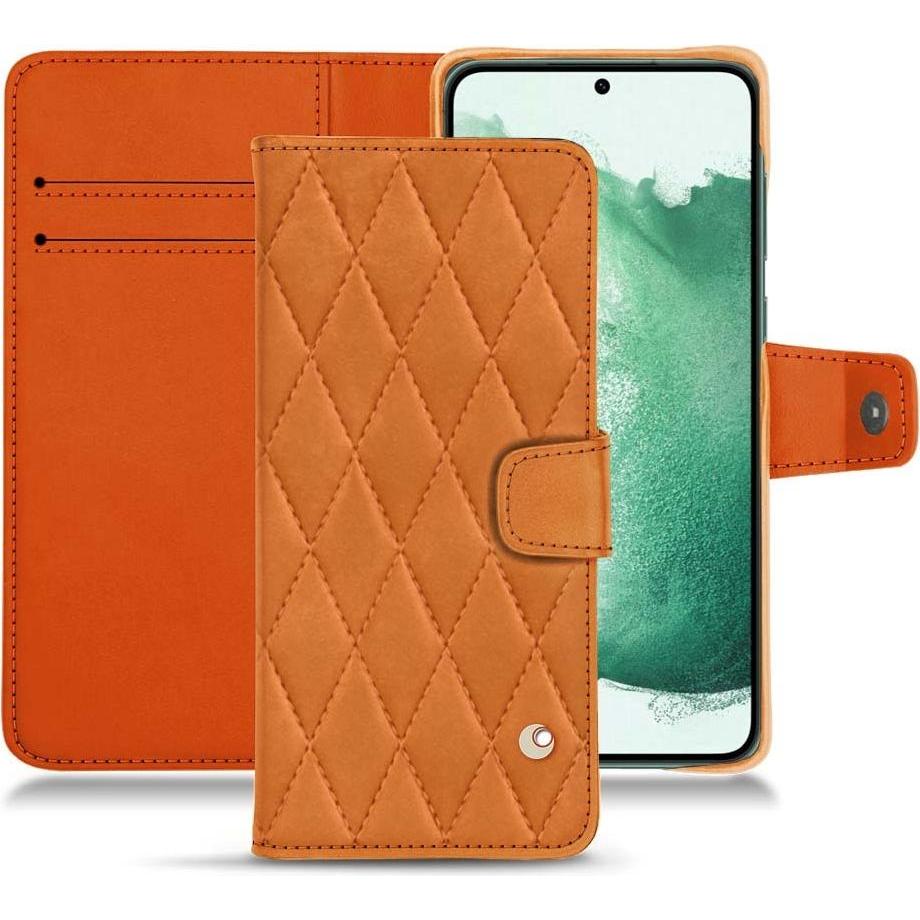 Noreve Lederschutzhülle Wallet (Samsung Galaxy S22+ 5G), Smartphone Hülle, Orange