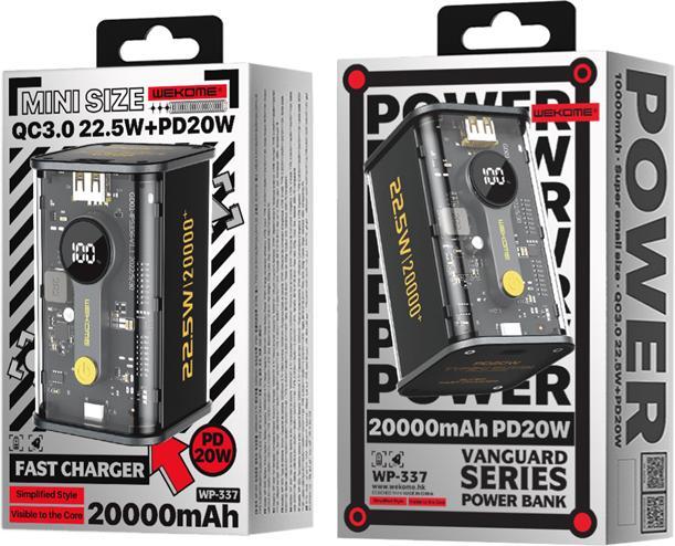 Actual product image Wekome Power bank PD + QC (20000 mAh, 20000 W, 74 Wh)