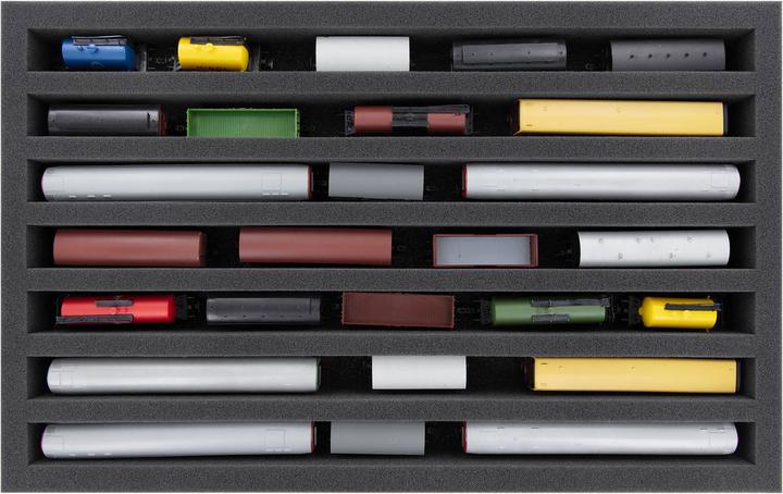 Image du produit Feldherr EB59SET - Conteneur européen pour trains miniatures, locomotives et véhicules - 7 compartiments (Matières plastiques)