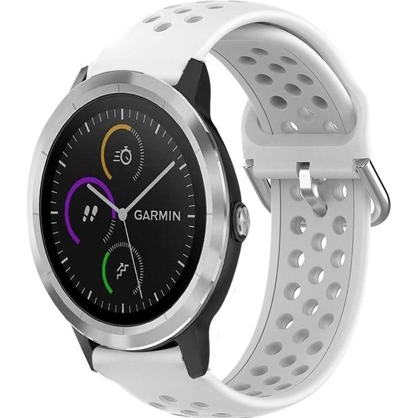 Strap-it Armband (22 mm, Silikon, vivoactive 4), Uhrenarmband, Weiss