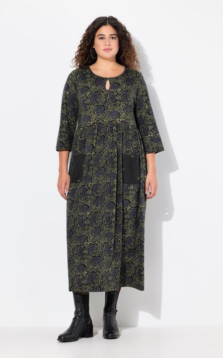 Produktbild Ulla Popken Jerseykleid, A-Linie, Blumendruck (62)