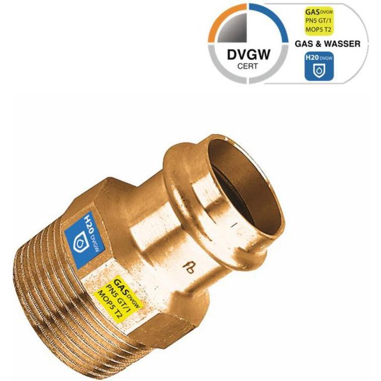 Sanpro, Rohrverbindungstechnik, Pressfitting Übergang Aussengewinde Übergangsnippel, Grösse V 35, Gewinde 1 1/4" (Pressv...