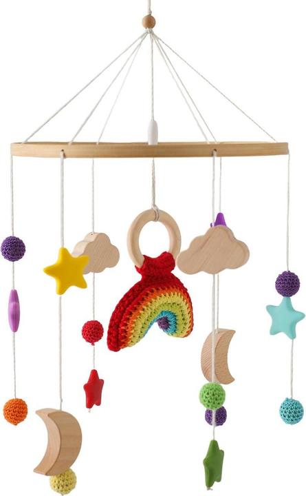 Hermex Babymobile Regenbogen Hängemobile Mobile Babyspielzeug Schlafmobile