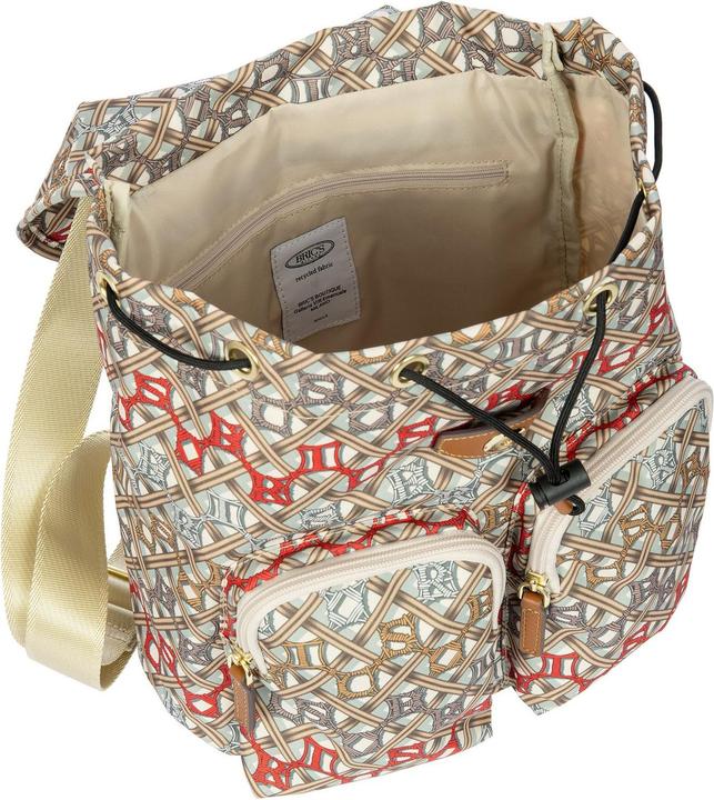 Beige, Braun, grüngrau, Macramè, Rot