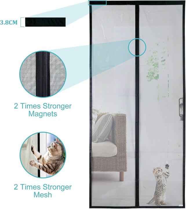 Actual product image Apalus Magnet Fliegengitter Tür (90 x 200 cm)