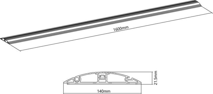 Actual product image Multibrackets Top shelf cable duct 139x1600, aluminium, silver (Duct, 160 cm)