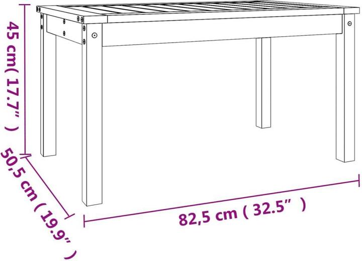 Produktbild vidaXL Gartentisch (82.50 x 50.50 x 45 cm)