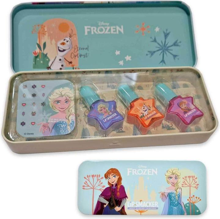 Produktbild Lip Smacker Frozen Adventure Nail Polish Tin Set Makeup Giftset for Kids with Safe-to-Use Polishes and Frozen-In (4 ml)