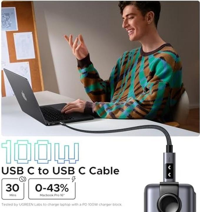 Produktbild Ugreen USB C — USB C (0.50 m, USB 2.0, 100 W)