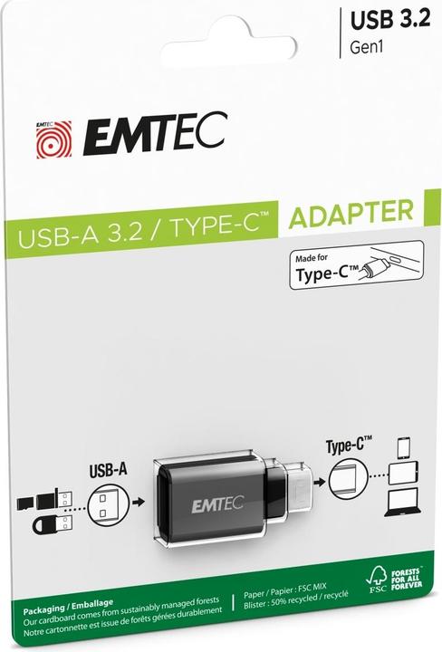 Actual product image Emtec T600 USB 3.0 USB-C Black (USB 2.0)