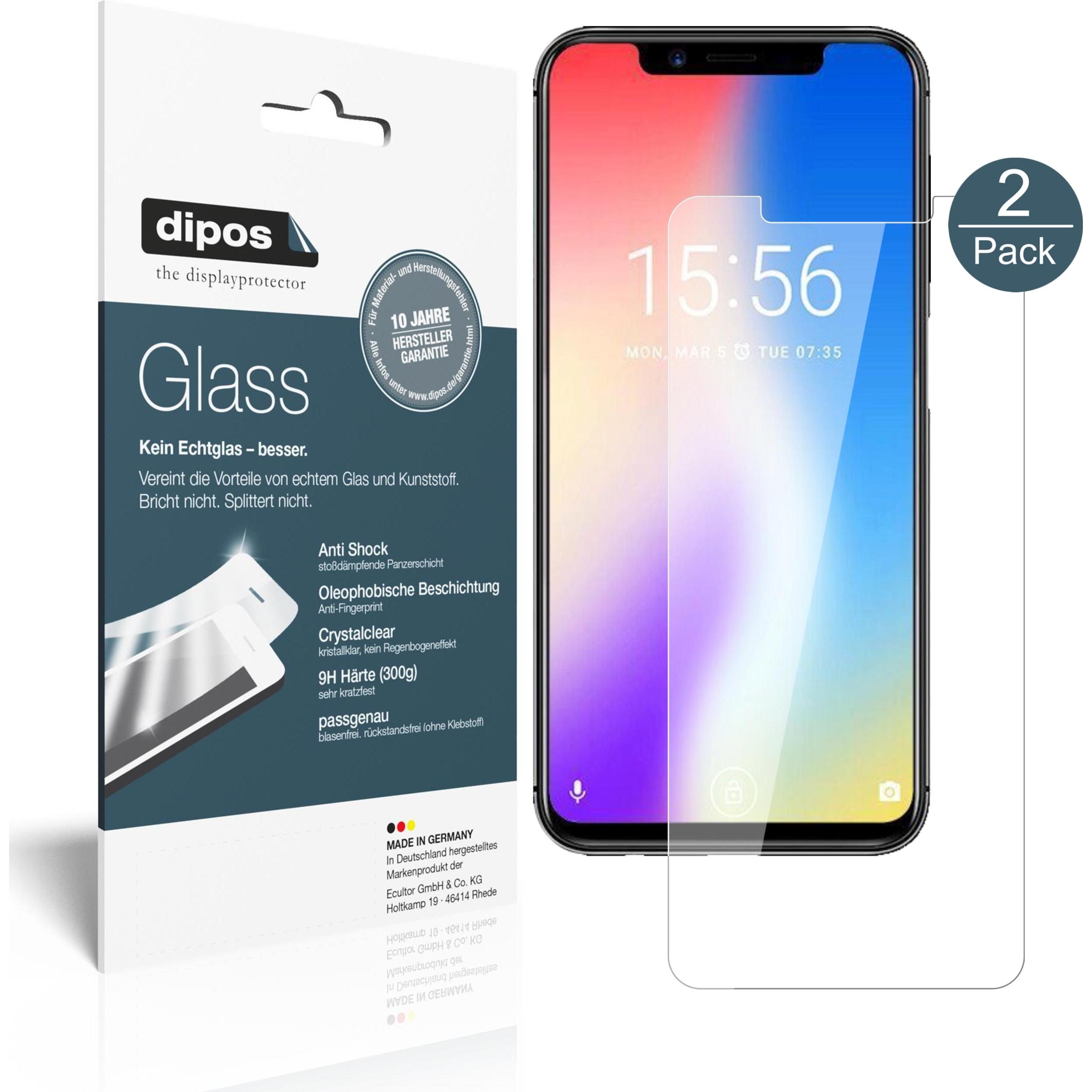 Dipos Displayschutz Anti-Shock (2 Stück, Umidigi One), Smartphone Schutzfolie, Transparent