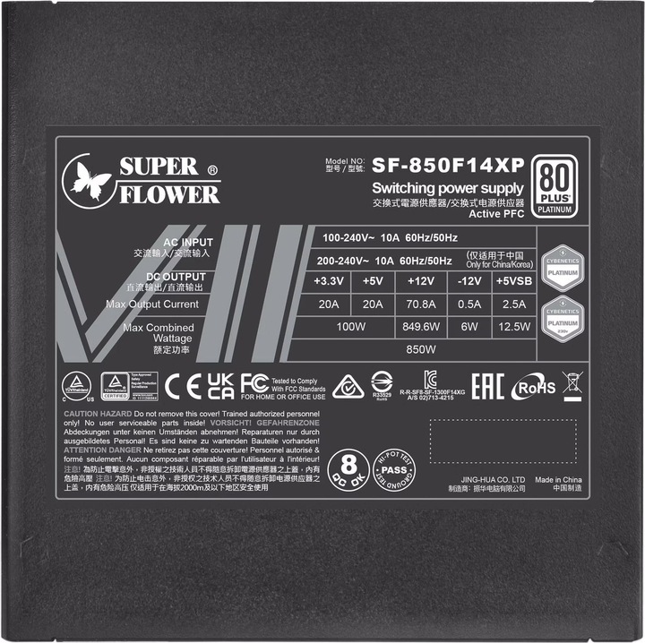 Actual product image Super Flower Leadex VII PRO 80 PLUS Platinum, ATX 3.0, PCIe 5.0 - 850 Watt (850 W)