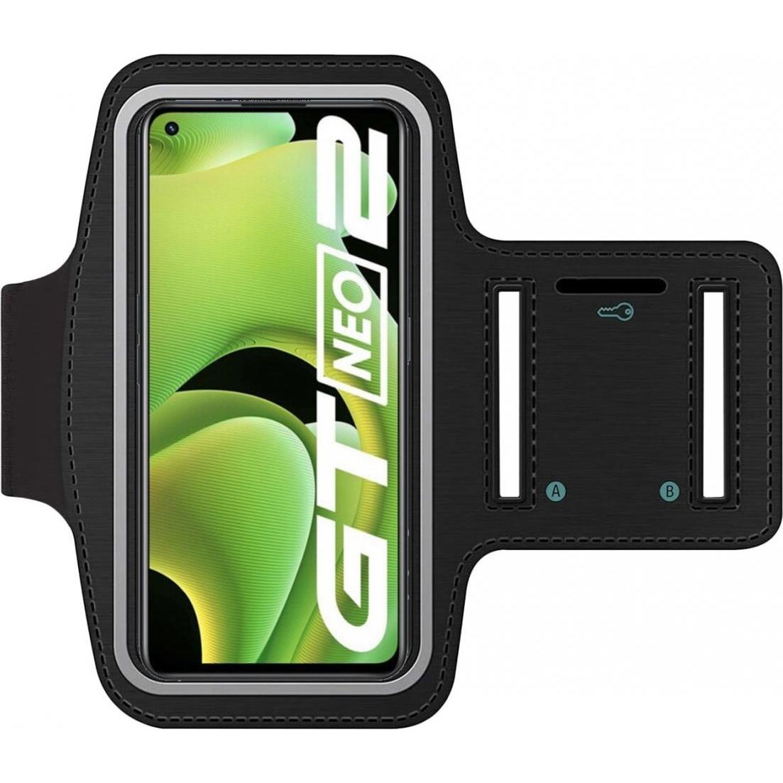 SmartFitness Realme GT Neo2 Handy Sport Armband, Smartphone Sportarmband, Schwarz