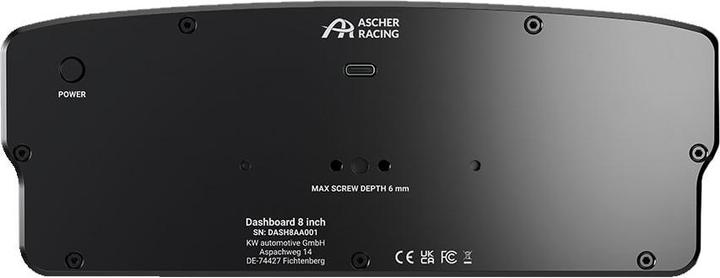Actual product image Ascher Racing Dashboard, 7,85” Zoll LCD-Touchscreen, 26 RGB-LEDs - schwarz