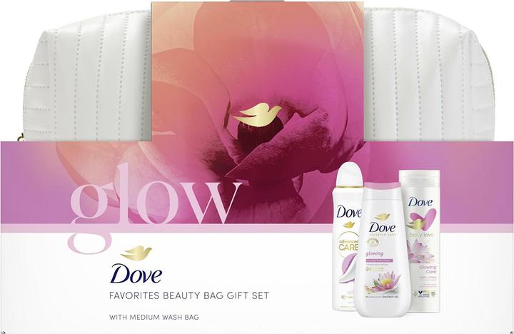Dove Körperpflege-Geschenkset mit Glow-Kosmetiktasche (Körperpflegeset)