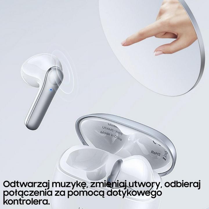 Produktbild Usams Słuchawki Bluetooth 5.1 TWS XH Series Dual mic bezprzewodowe niebieski/blue BHUXH03 (Aktive Geräuschunterdrückung, 6 h, Kabellos)